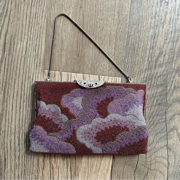 Vintage Lotte Beaded Sequin Clutch Chain Bag - Picture 9 of 9